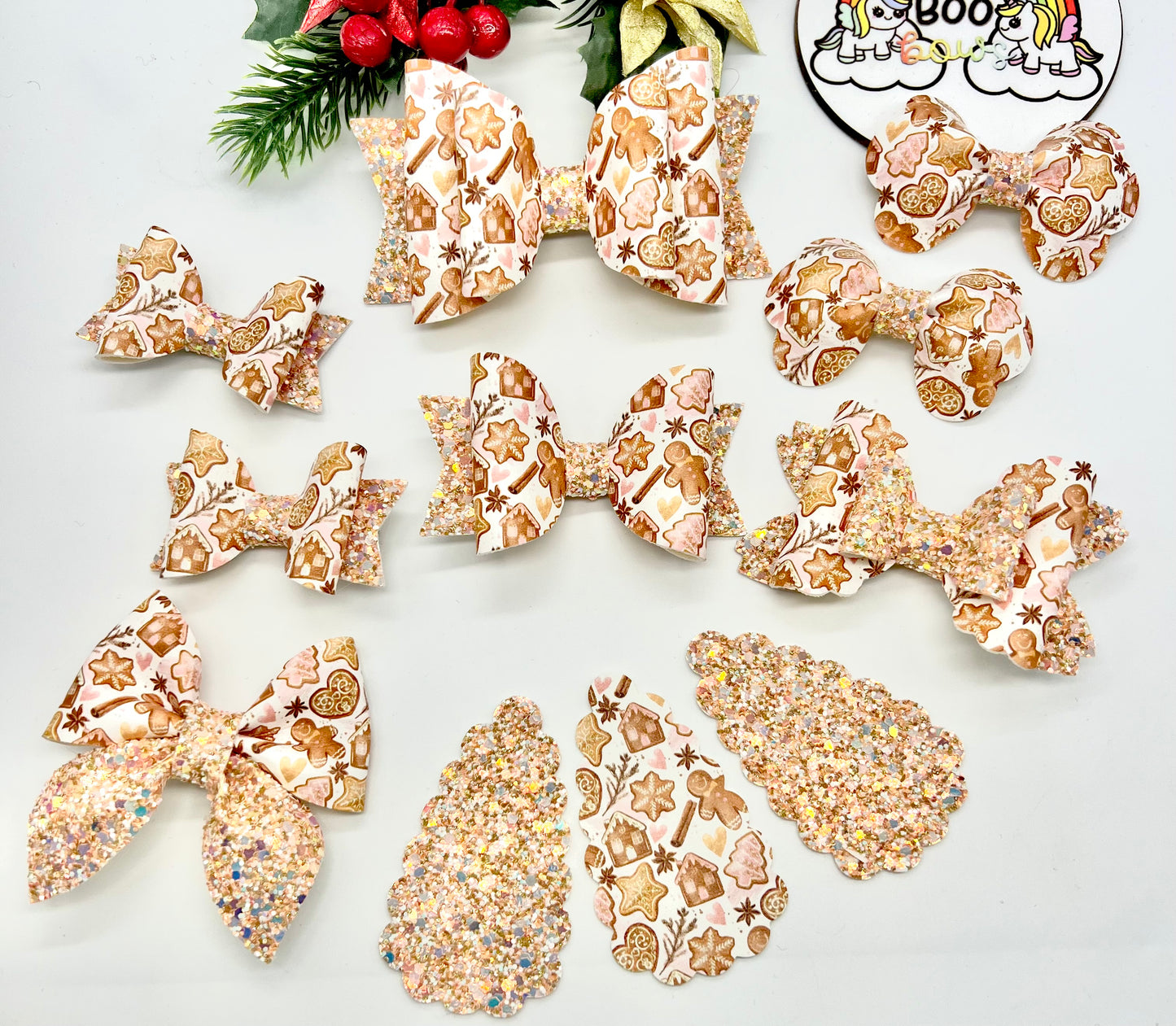 Gingerbread glitter hair accessories (sold individually)
