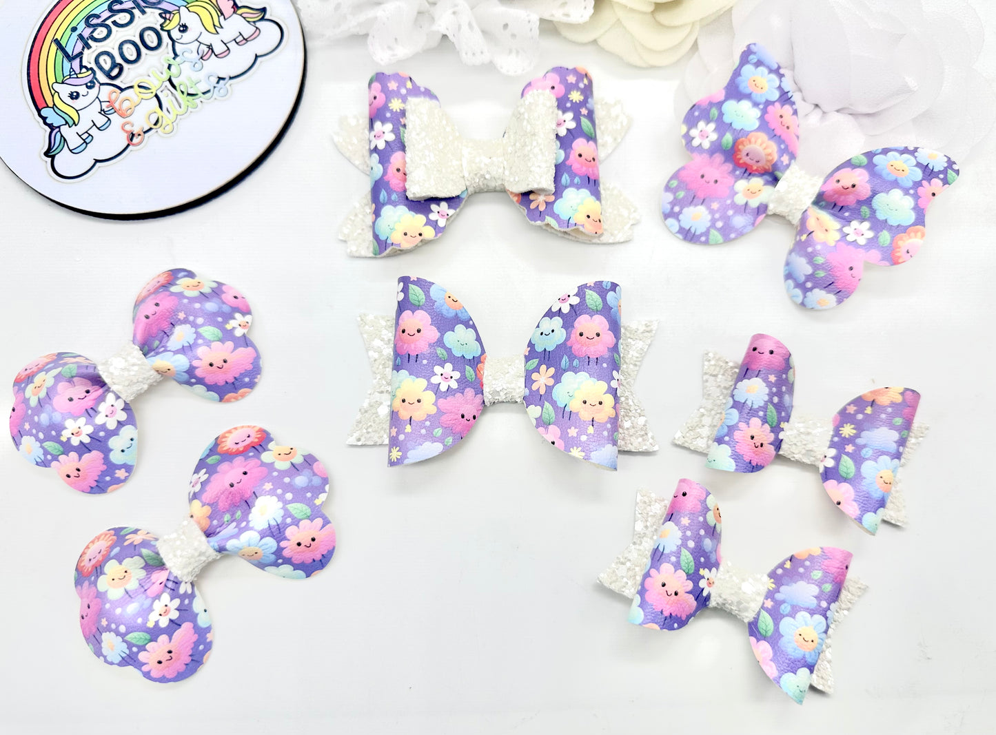 Pretty purple floral hair accessories (sold individually)