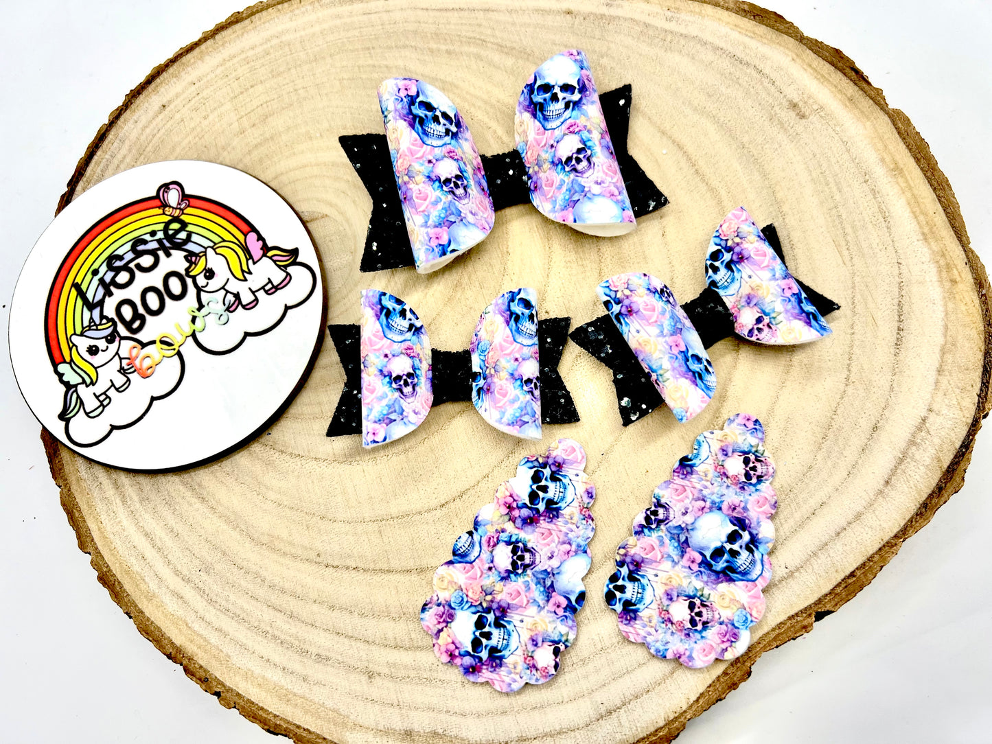 Floral skulls hair accessories (sold individually)