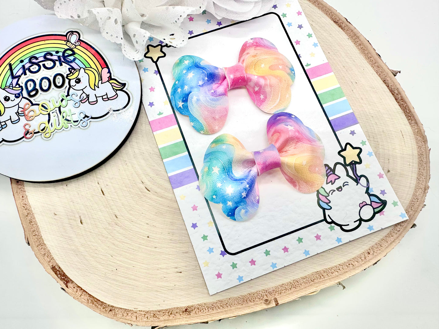 3” rainbow swirls pinch piggytail set