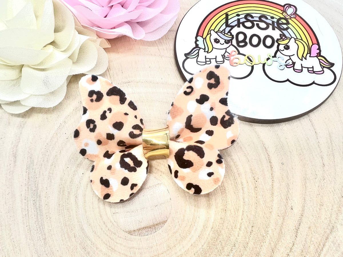 3” animal print pinch butterfly