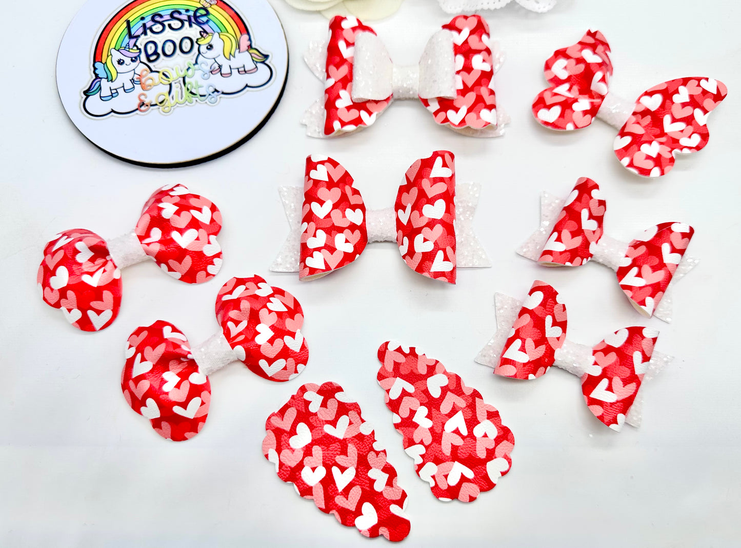 Mixed red hearts hair accessories - sold individually