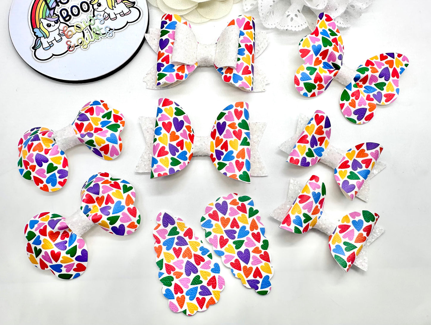 Rainbow hearts hair accessories - sold individually