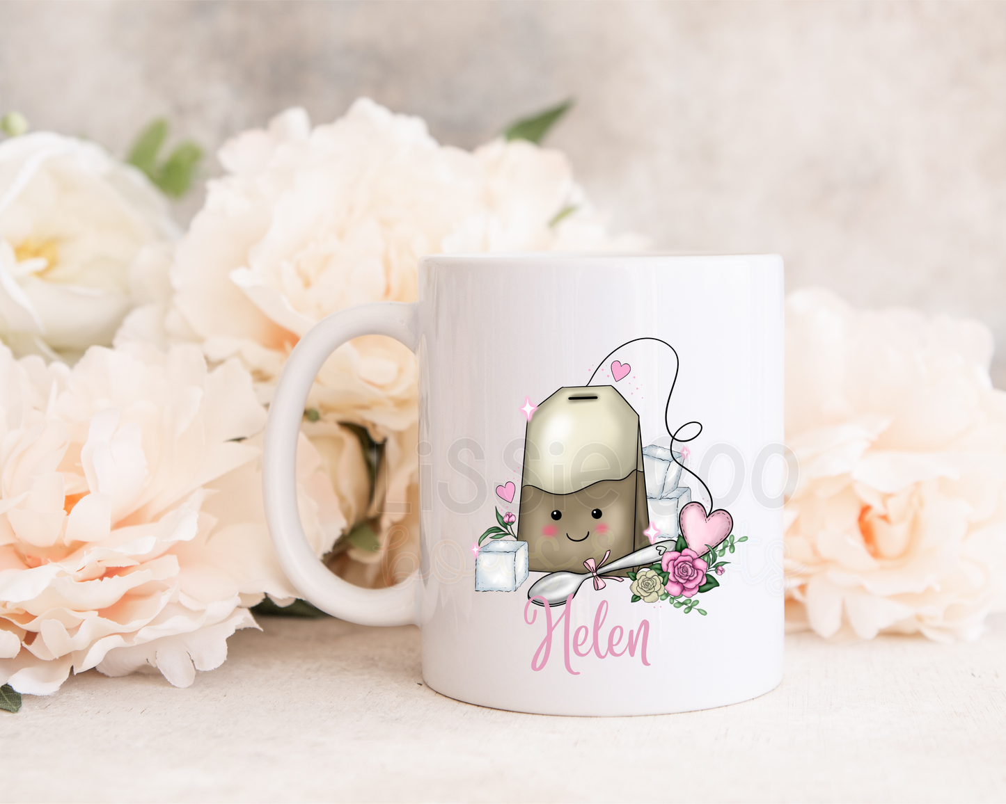 Personalised cute tea bag mug
