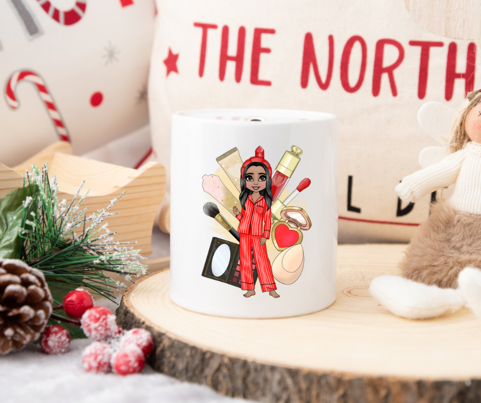 Personalised red make up dolly money box