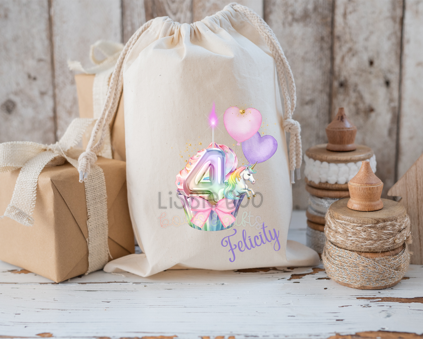 Cupcake Personalised Birthday Sack