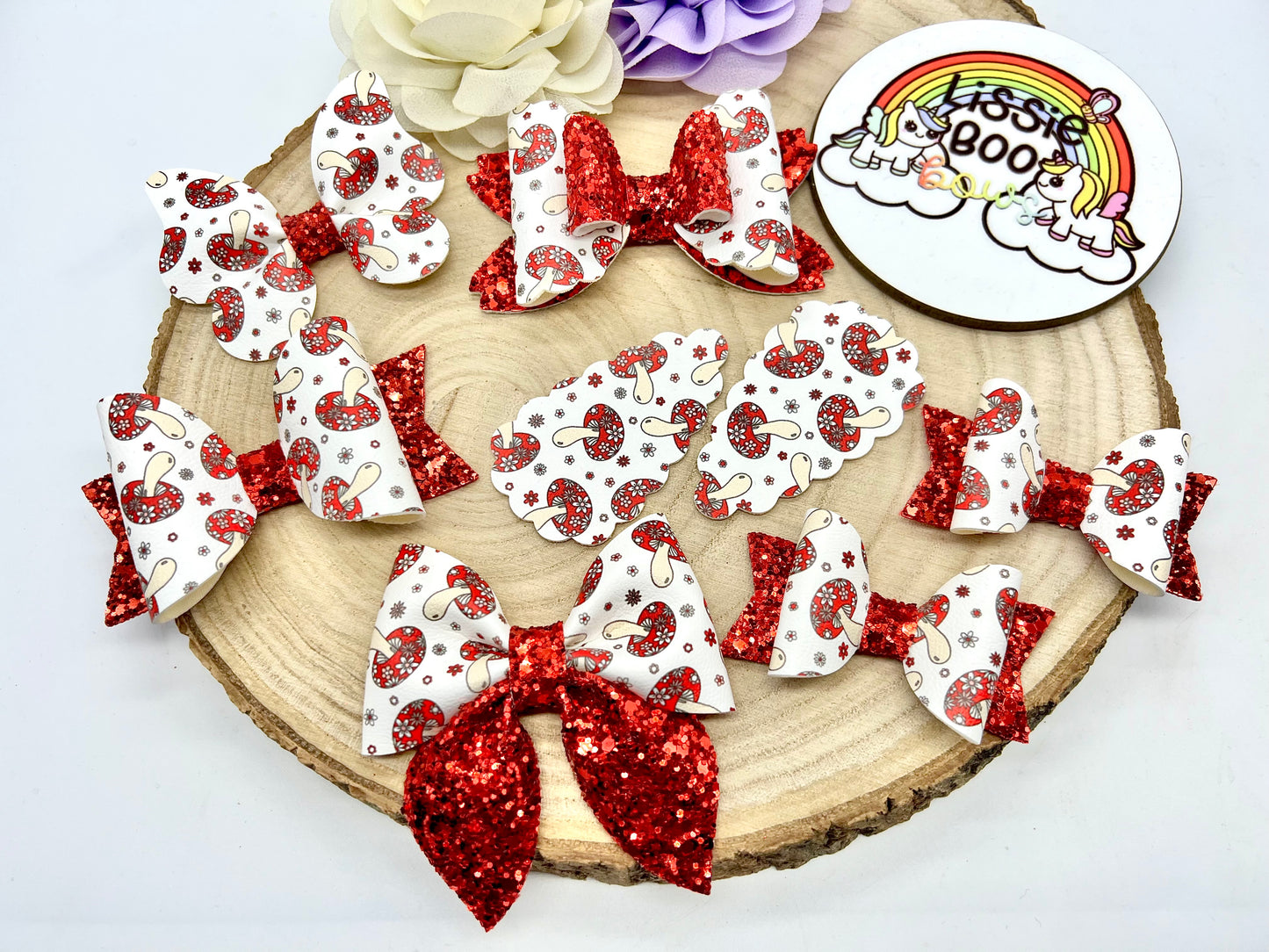 Toadstool hair accessories - sold individually