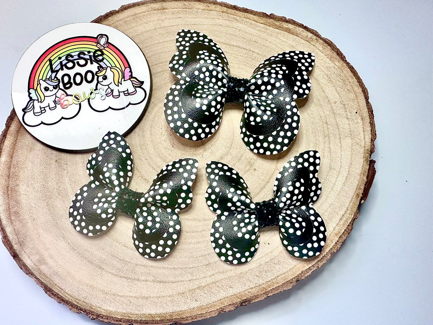 Polka dot black butterfly hair accessories - sold individually