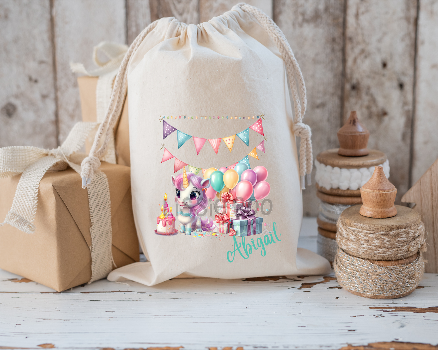 Unicorn Personalised Birthday Sack