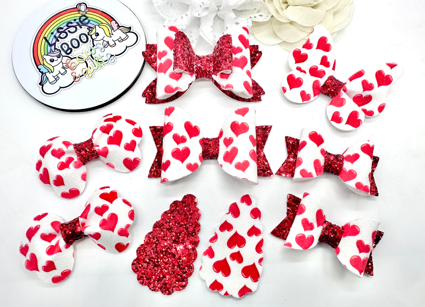 Red hearts hair accessories - sold individually