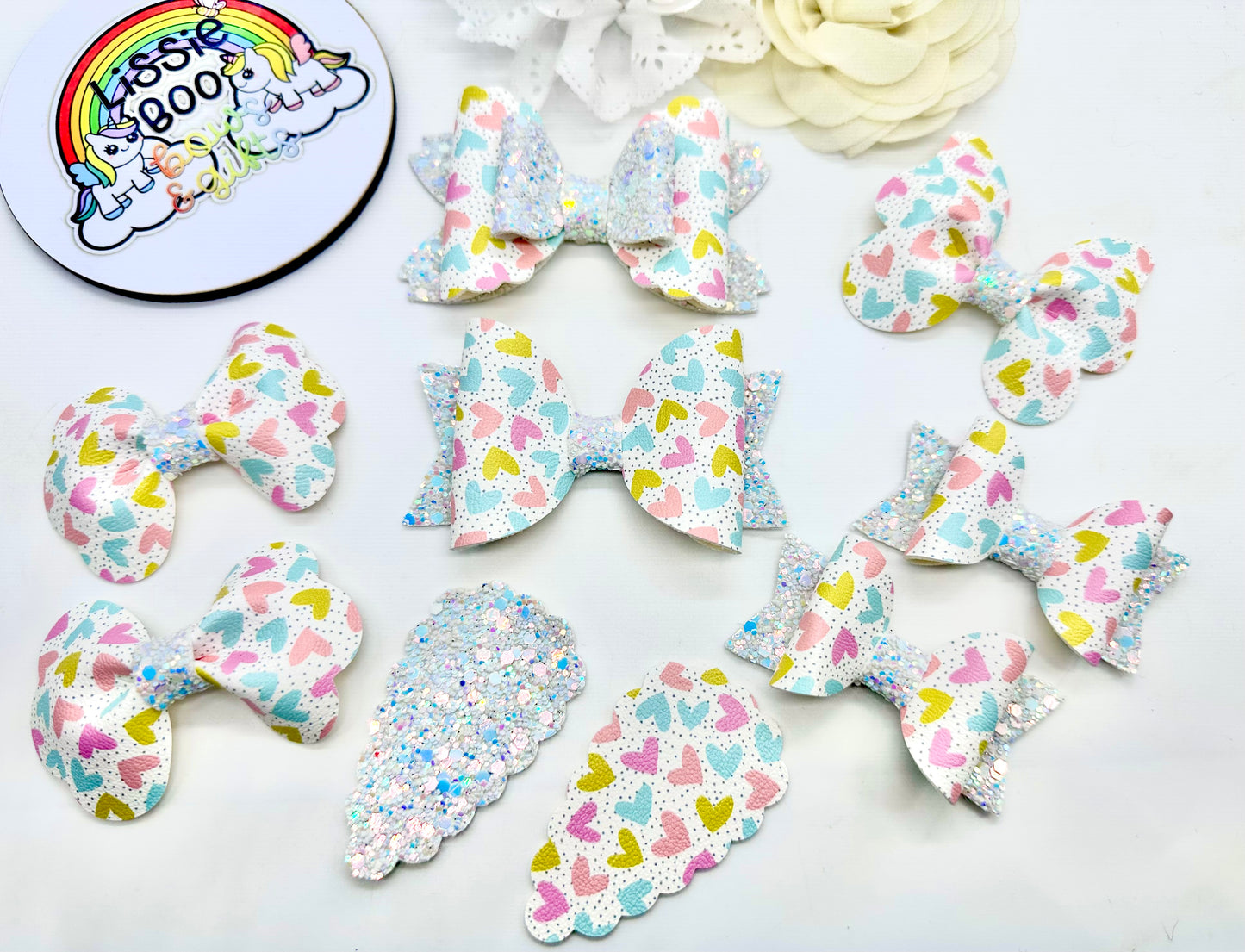 Pastel hearts hair accessories - sold individually
