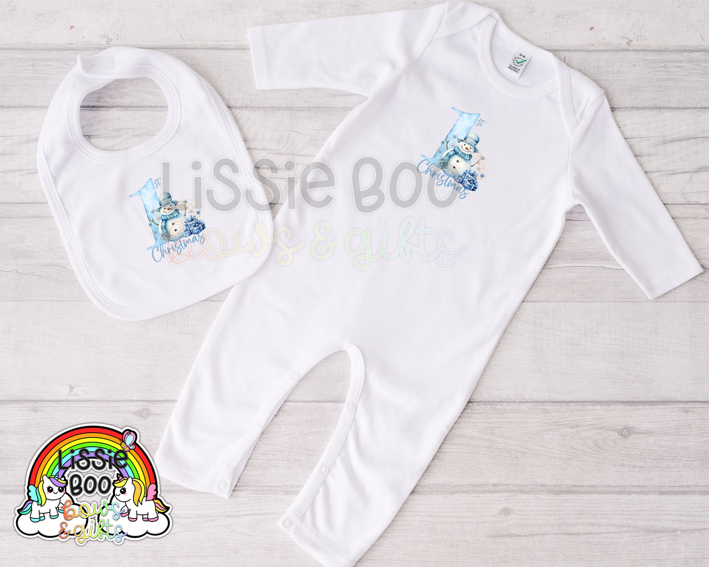 1st Christmas Baby bib/baby grow (available individually or together)
