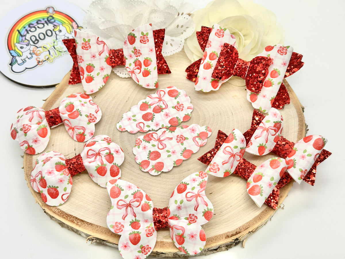 Strawberries and bows hair accessories - sold individually