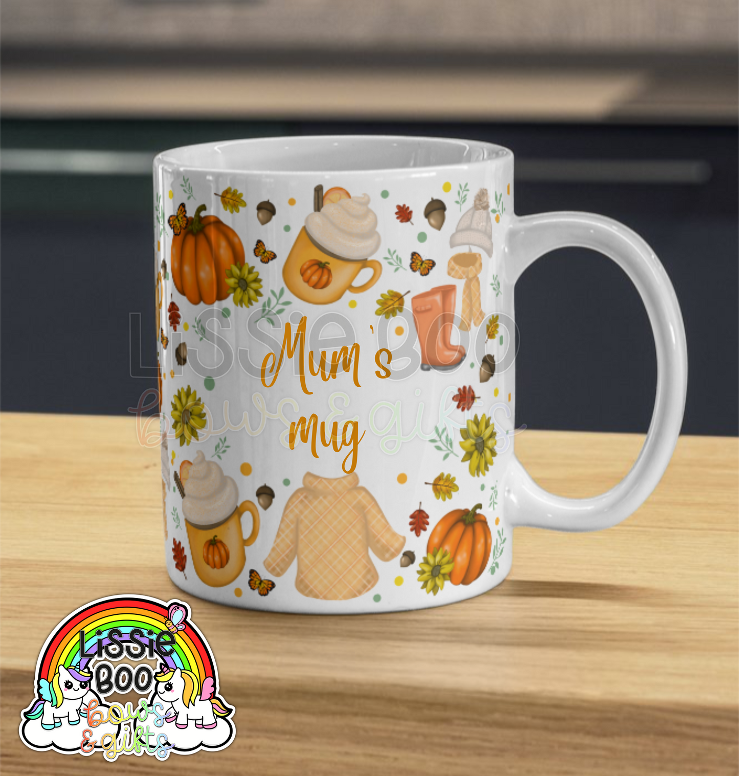 Personalised autumn vibes mug