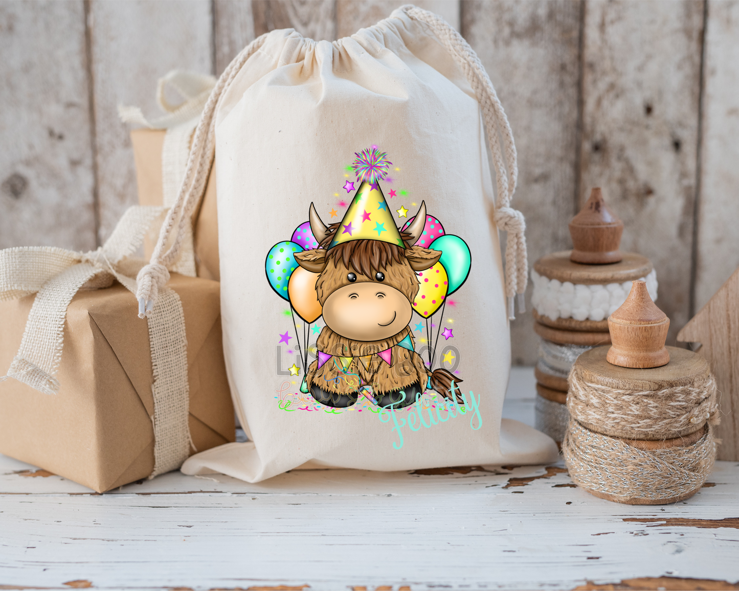 Personalised Highland Cow Sack