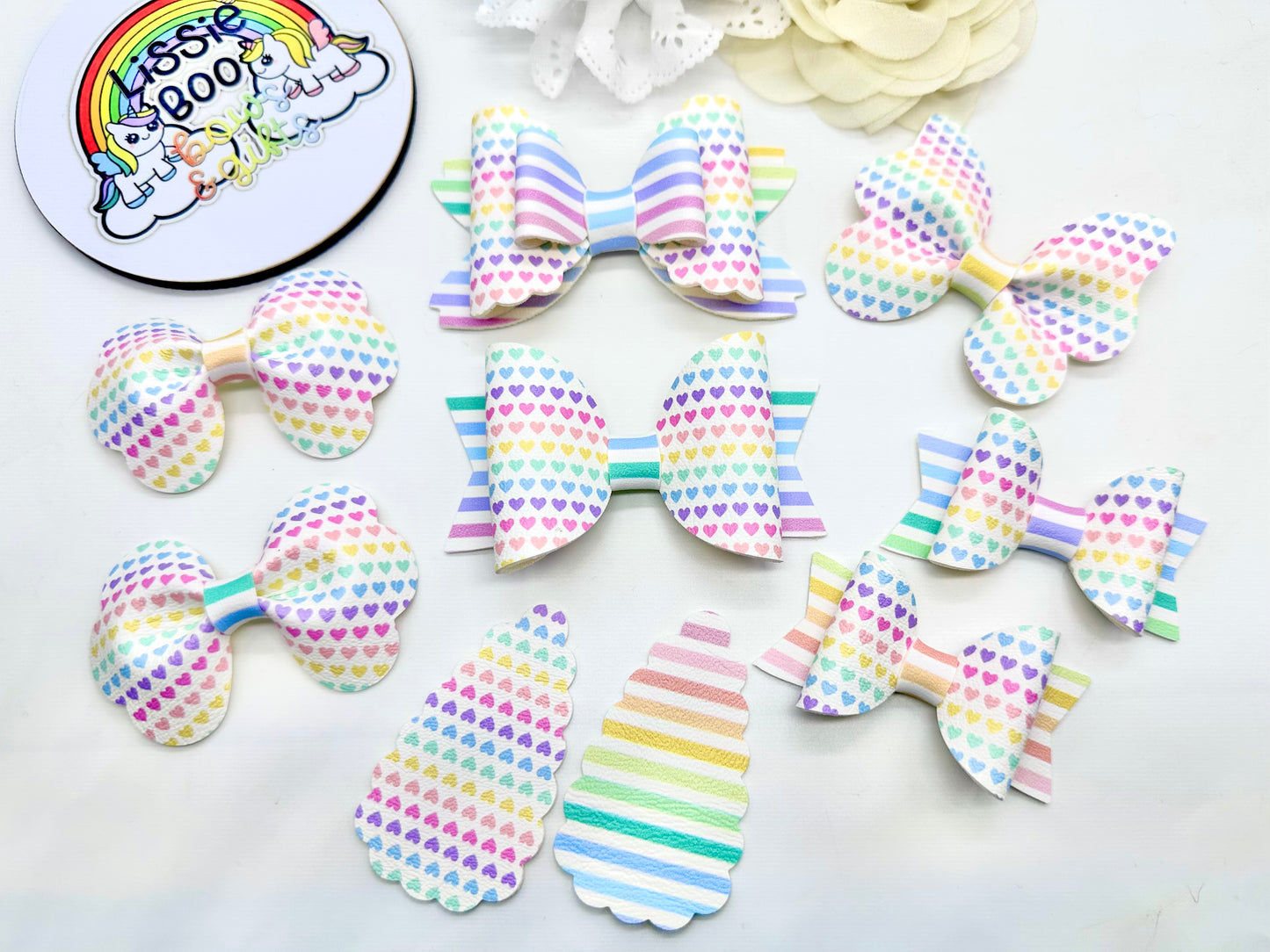 Pastel hearts hair accessories - sold individually