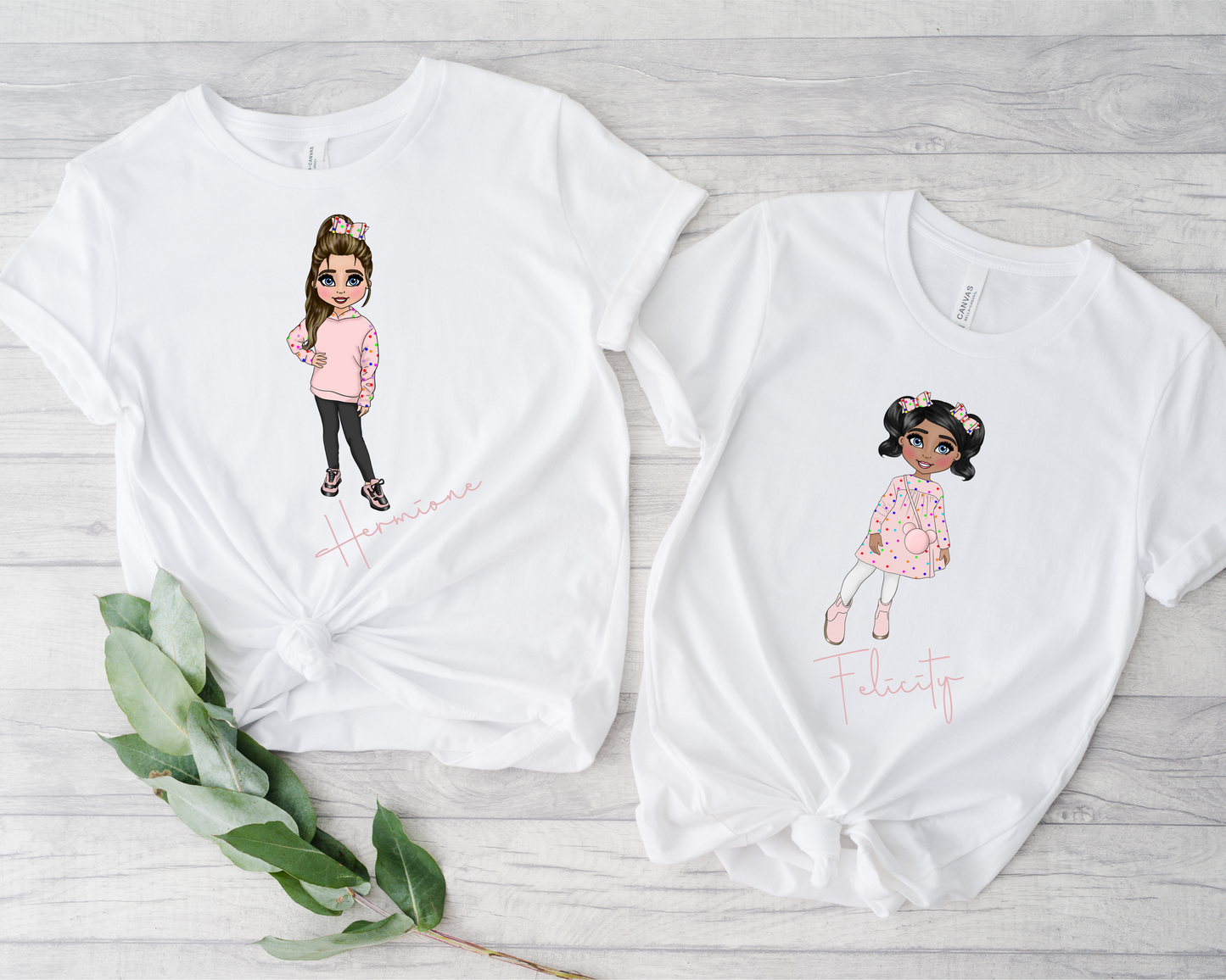 Blush Dottie T-shirt - sold individually - can be totally personalised - available in all sizes