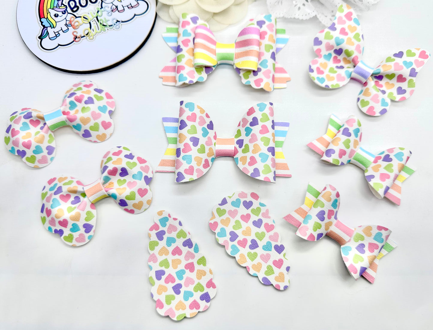 Pastel hearts hair accessories - sold individually