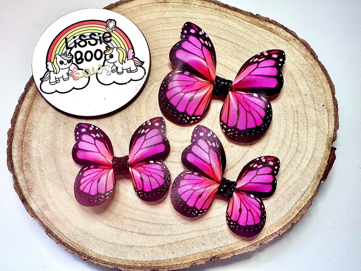 Pink and orange butterfly hair accessories - sold individually