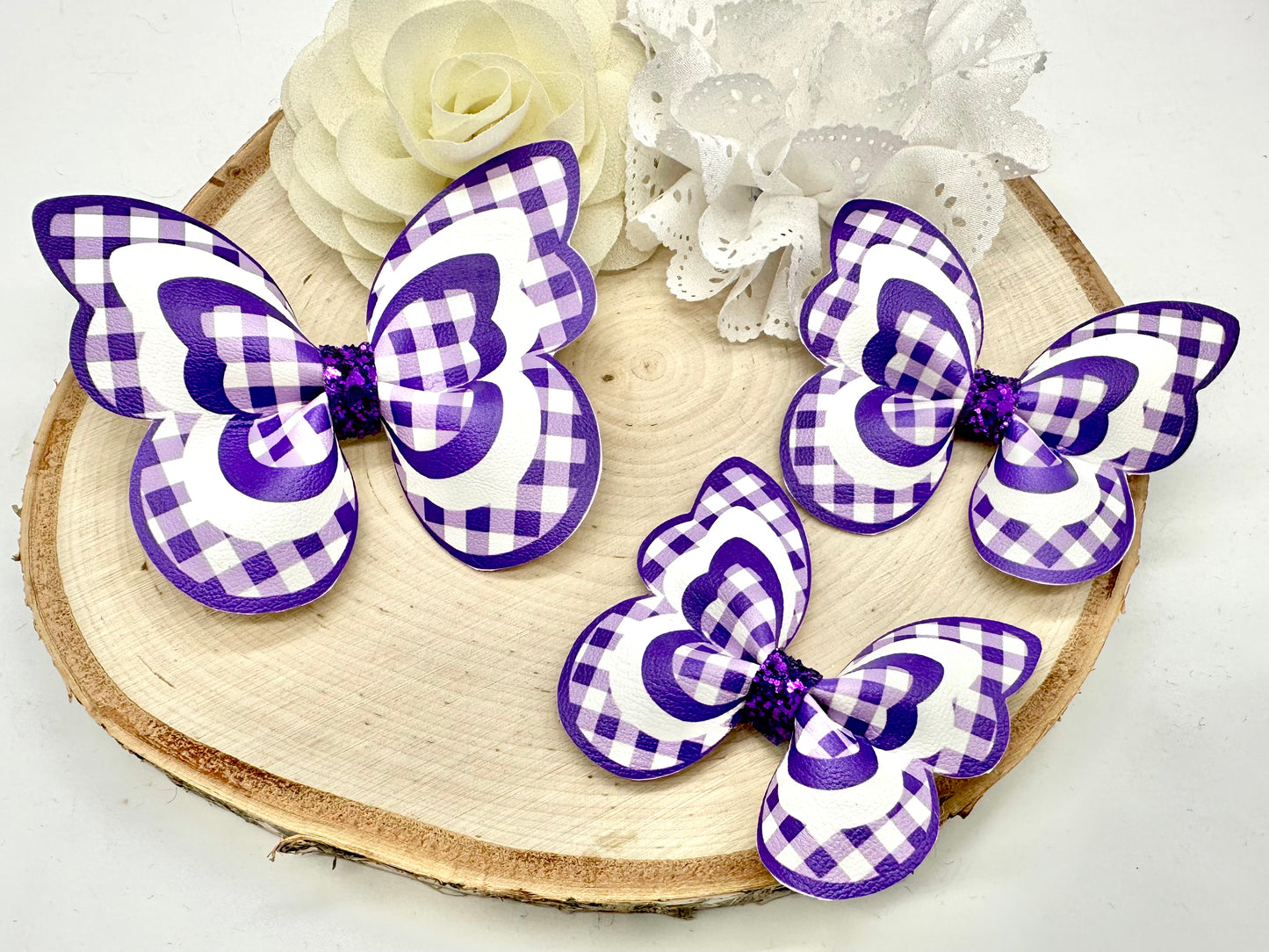 Gingham butterfly hair accessories - all colours can be ordered - sold individually