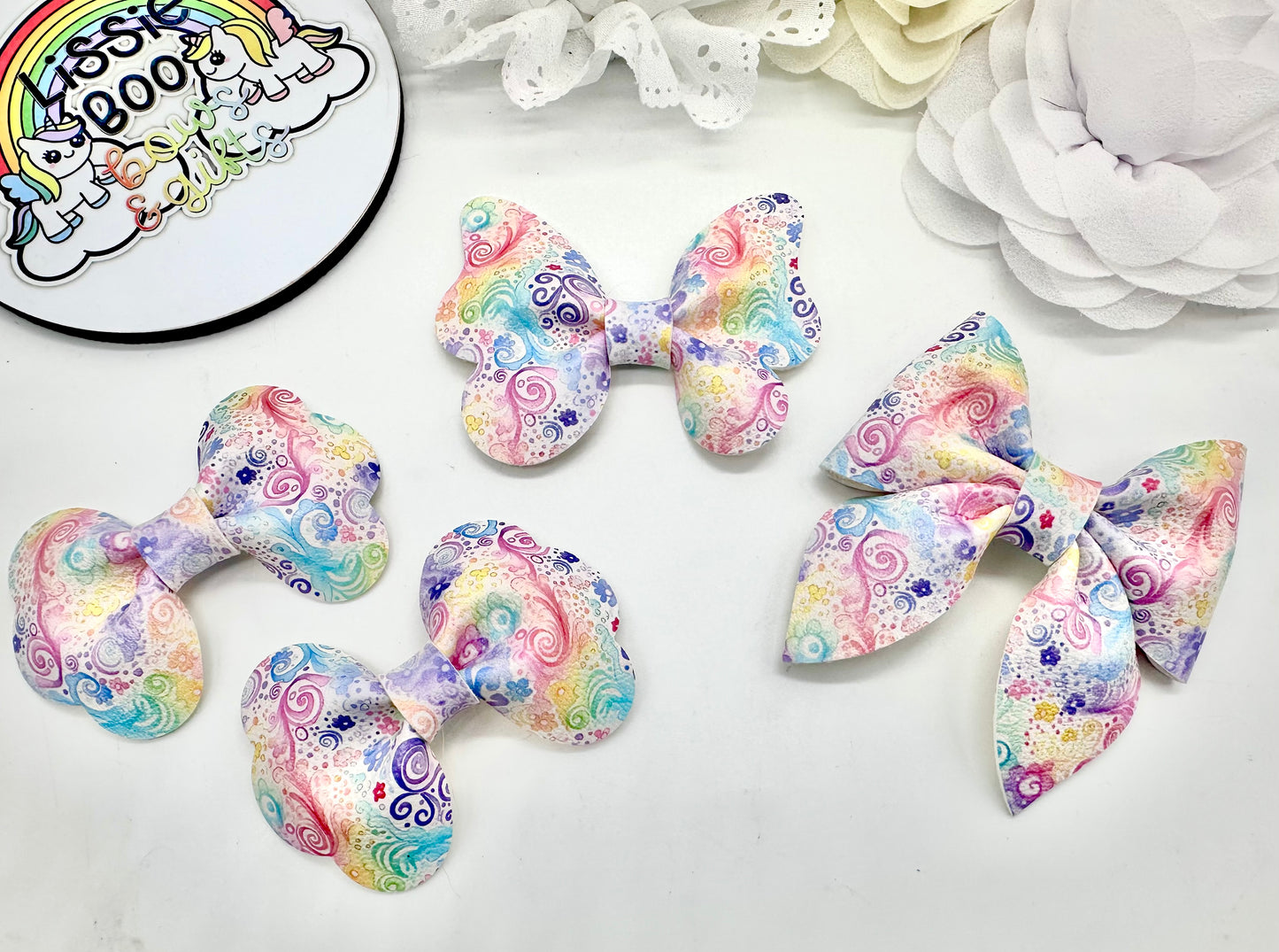 Rainbow swirls hair accessories - sold individually