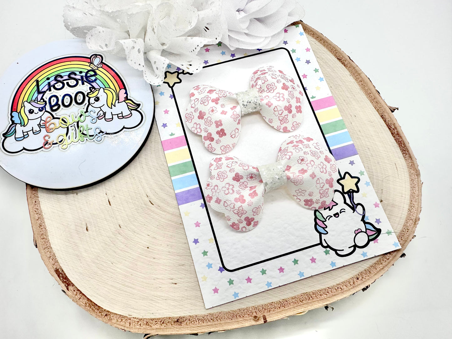 3” floral pinch piggytail set