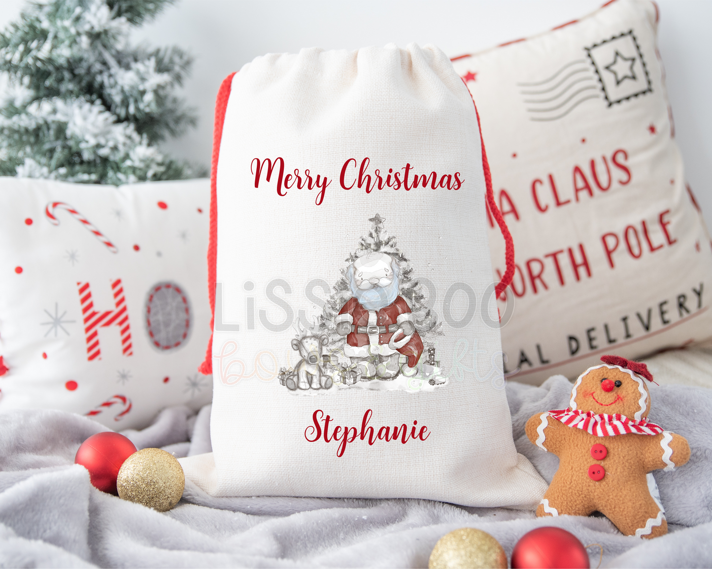 Sketchy Santa Christmas Sack