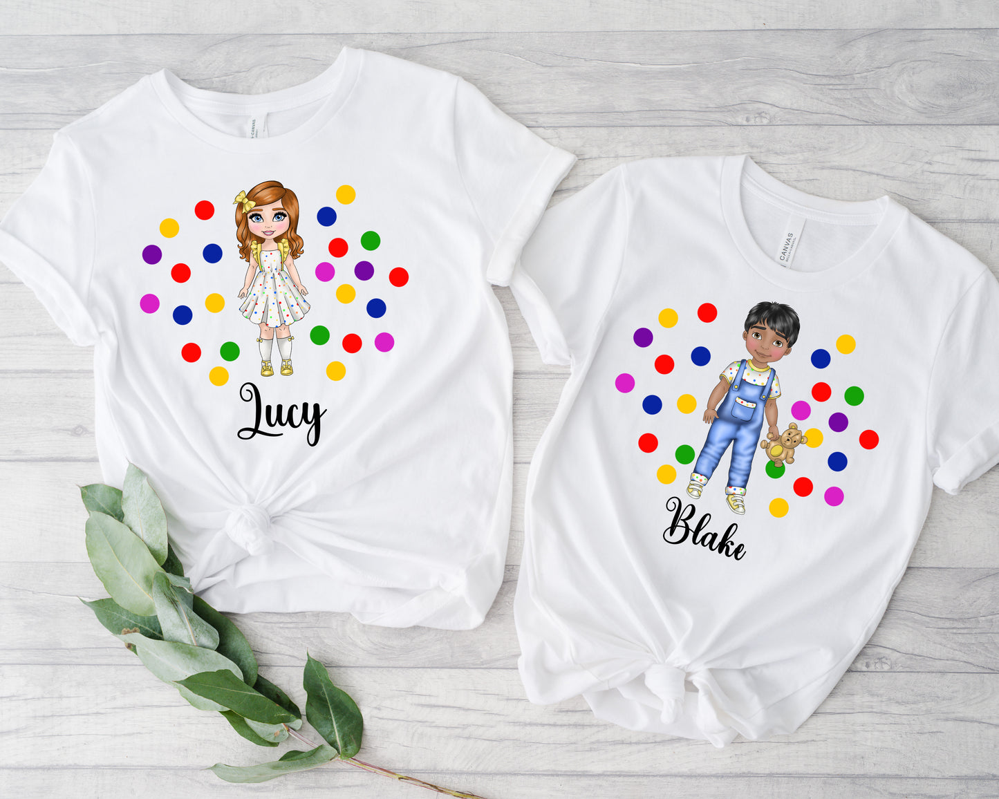 Personalised Small Dottie or Dougie T-Shirt - sold individually - can be totally personalised - available in all sizes