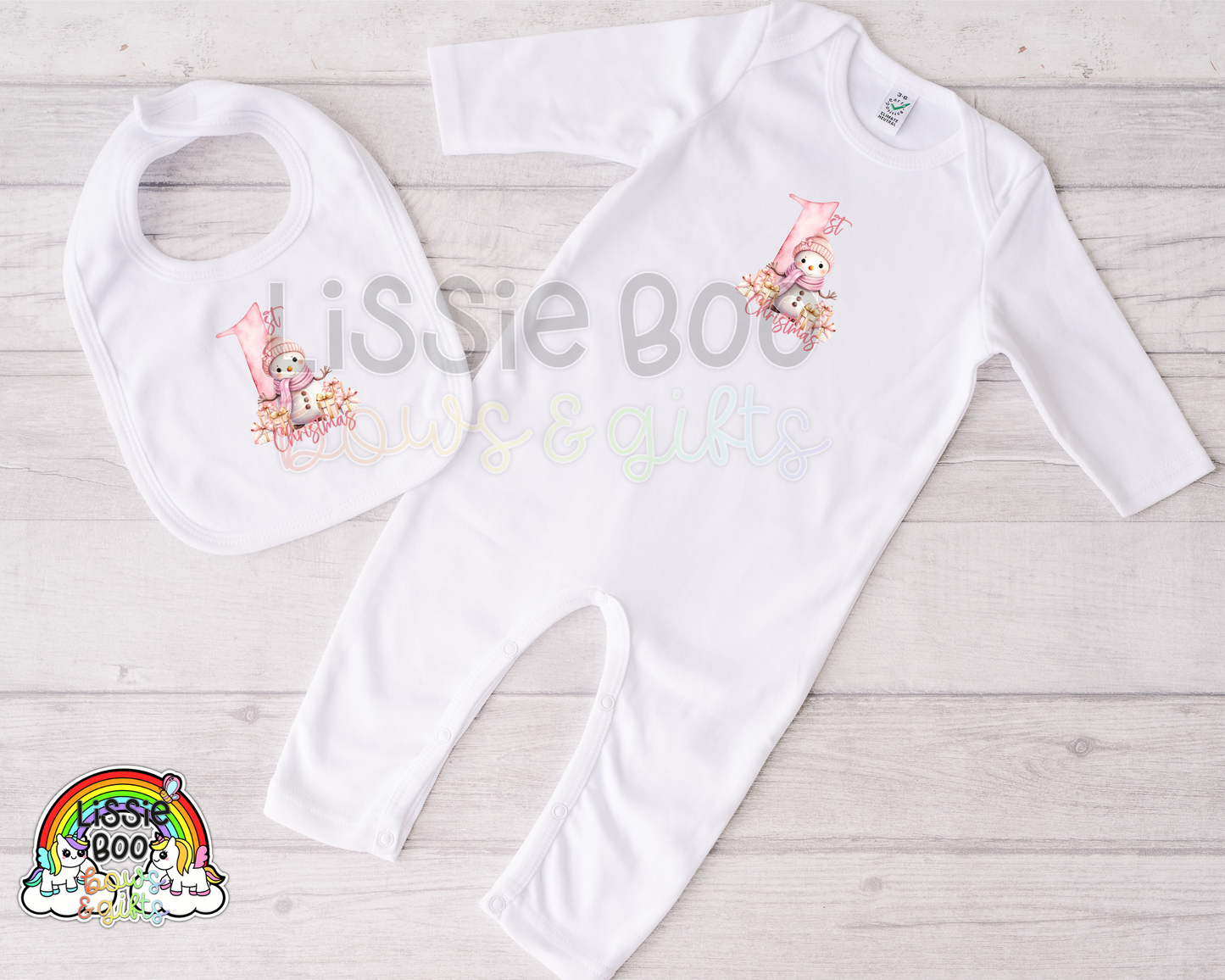 1st Christmas Baby bib/baby grow (available individually or together)