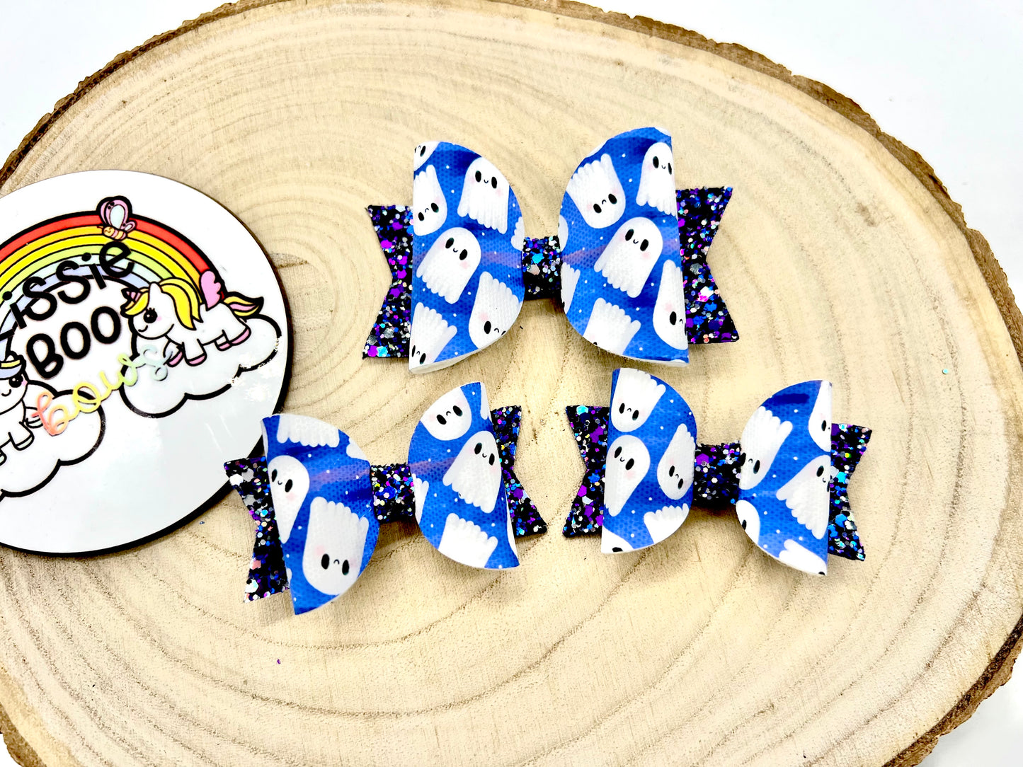 Midnight ghosts hair bows (sold individually)