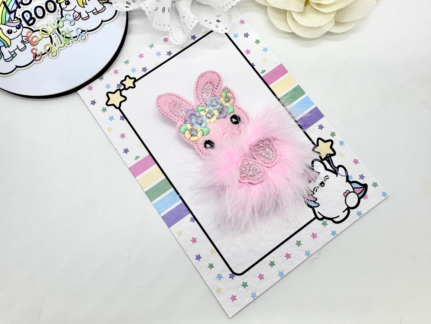 Pink floral bunny furbaby