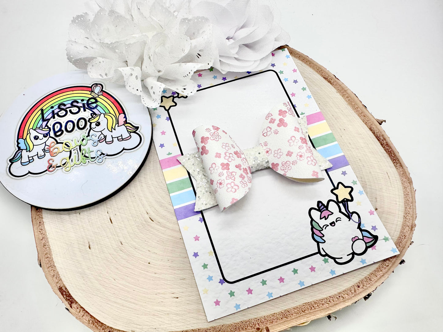 3.5” floral hair bow