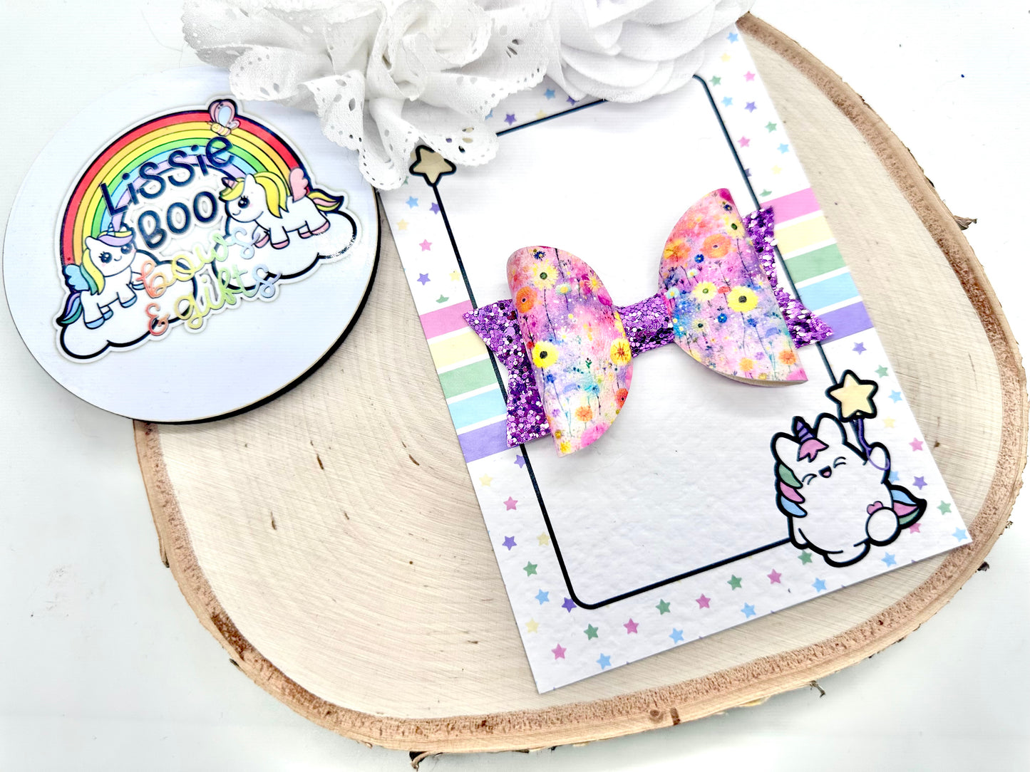 3.5” floral hair bow