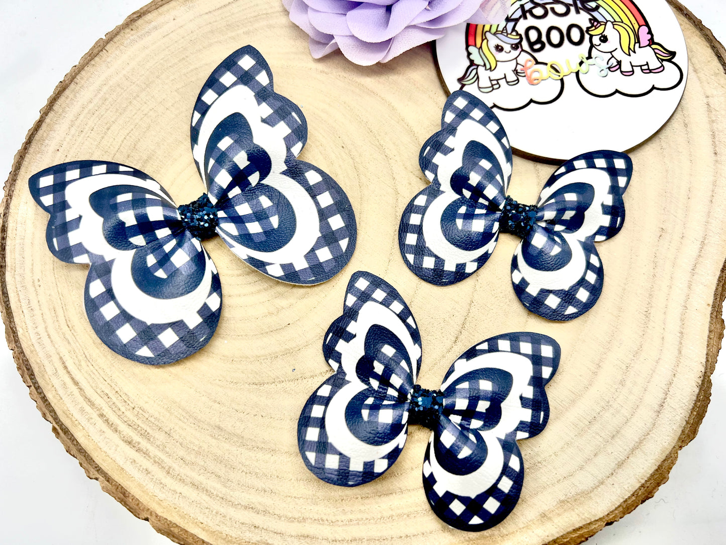Gingham butterfly hair accessories - sold individually