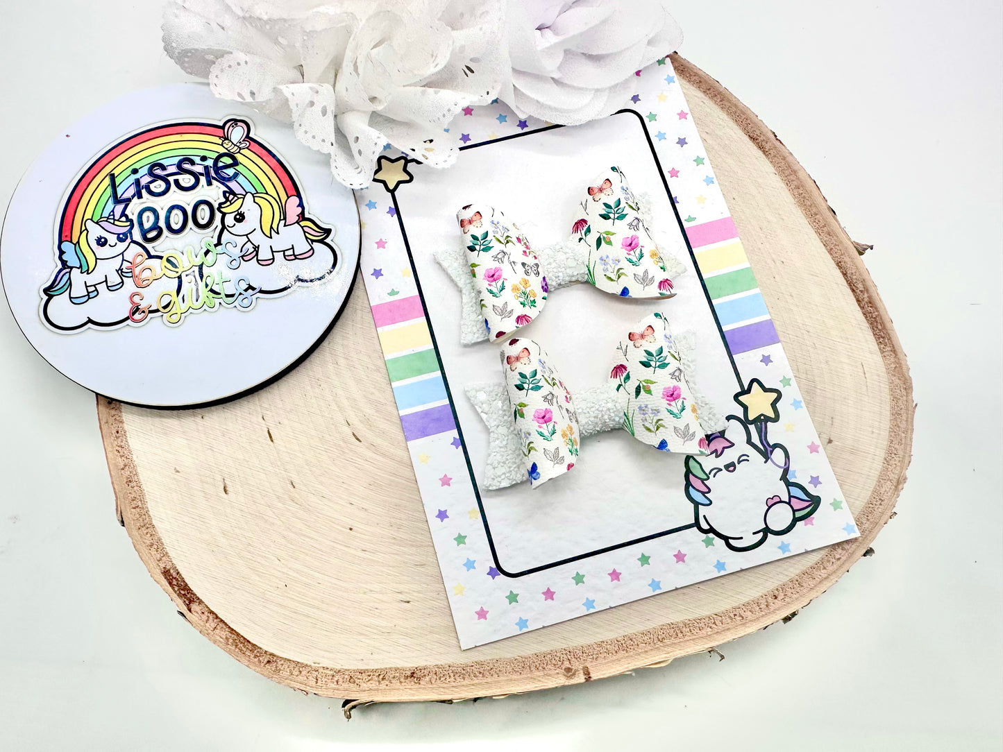 2.5” floral piggytail set