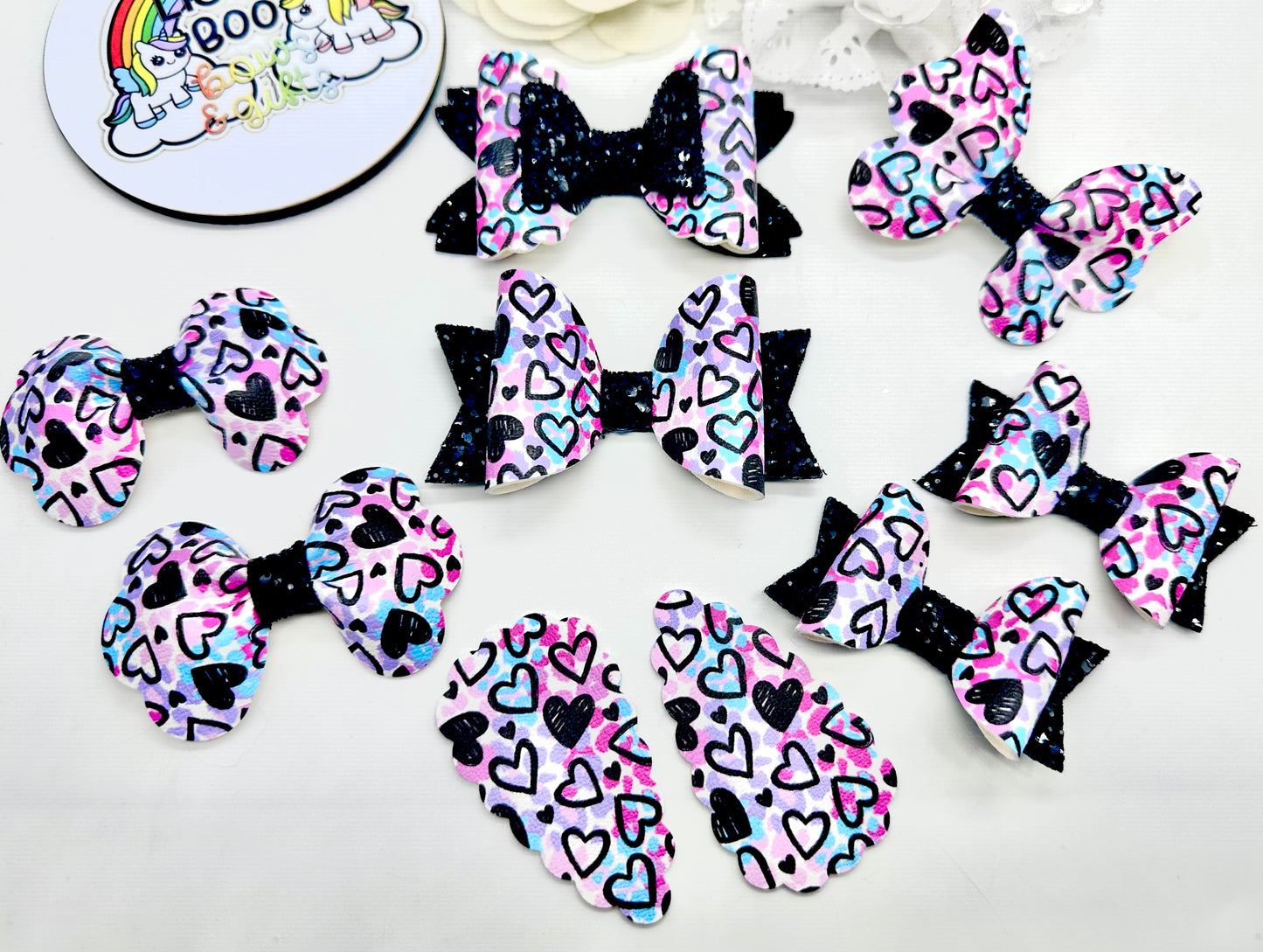 Purple hearts hair accessories - sold individually