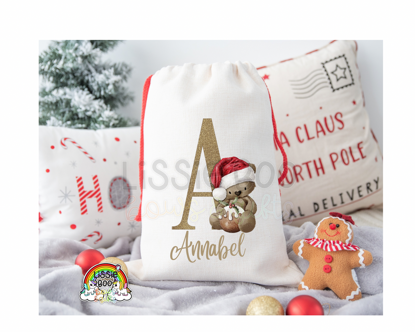 Christmas pudding bear Christmas Eve Sack
