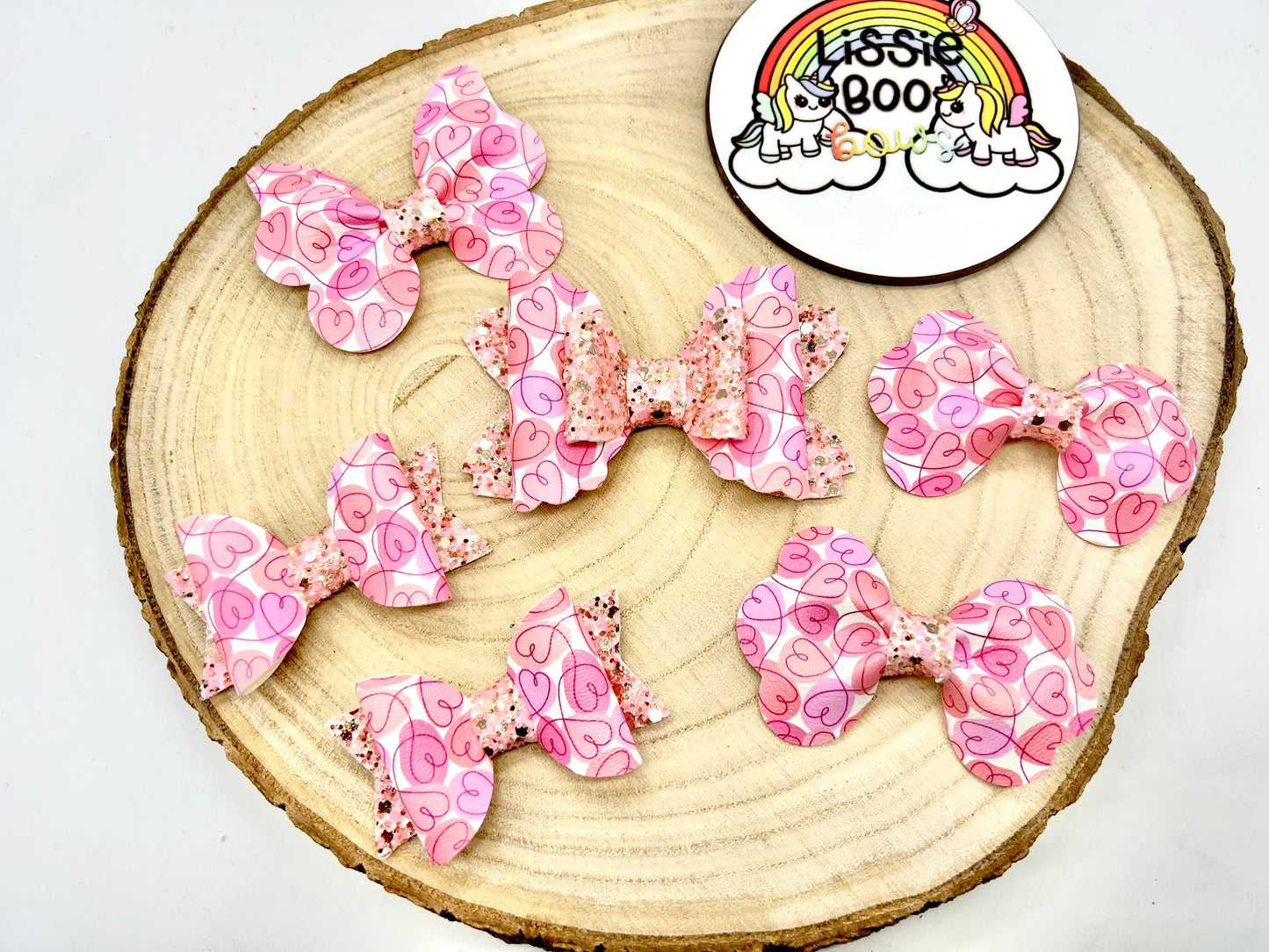 Pink heart swirl hair accessories - sold individually