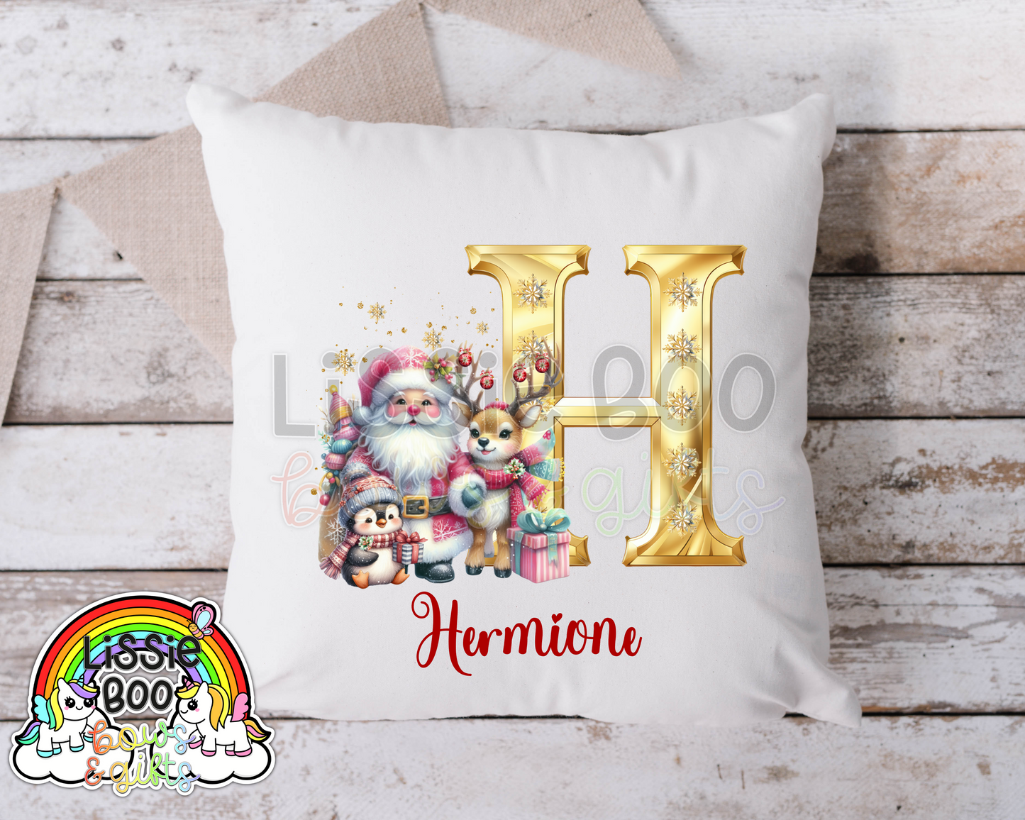 Personalised Christmas cushion cover