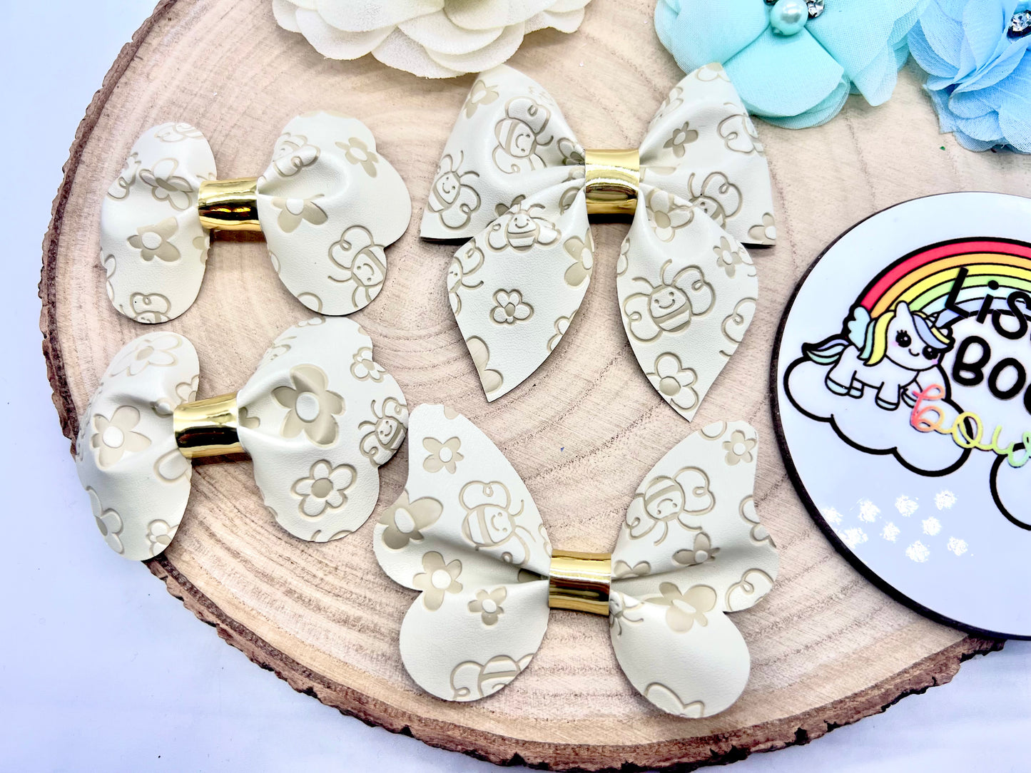 Embossed bees hair accessories - sold individually