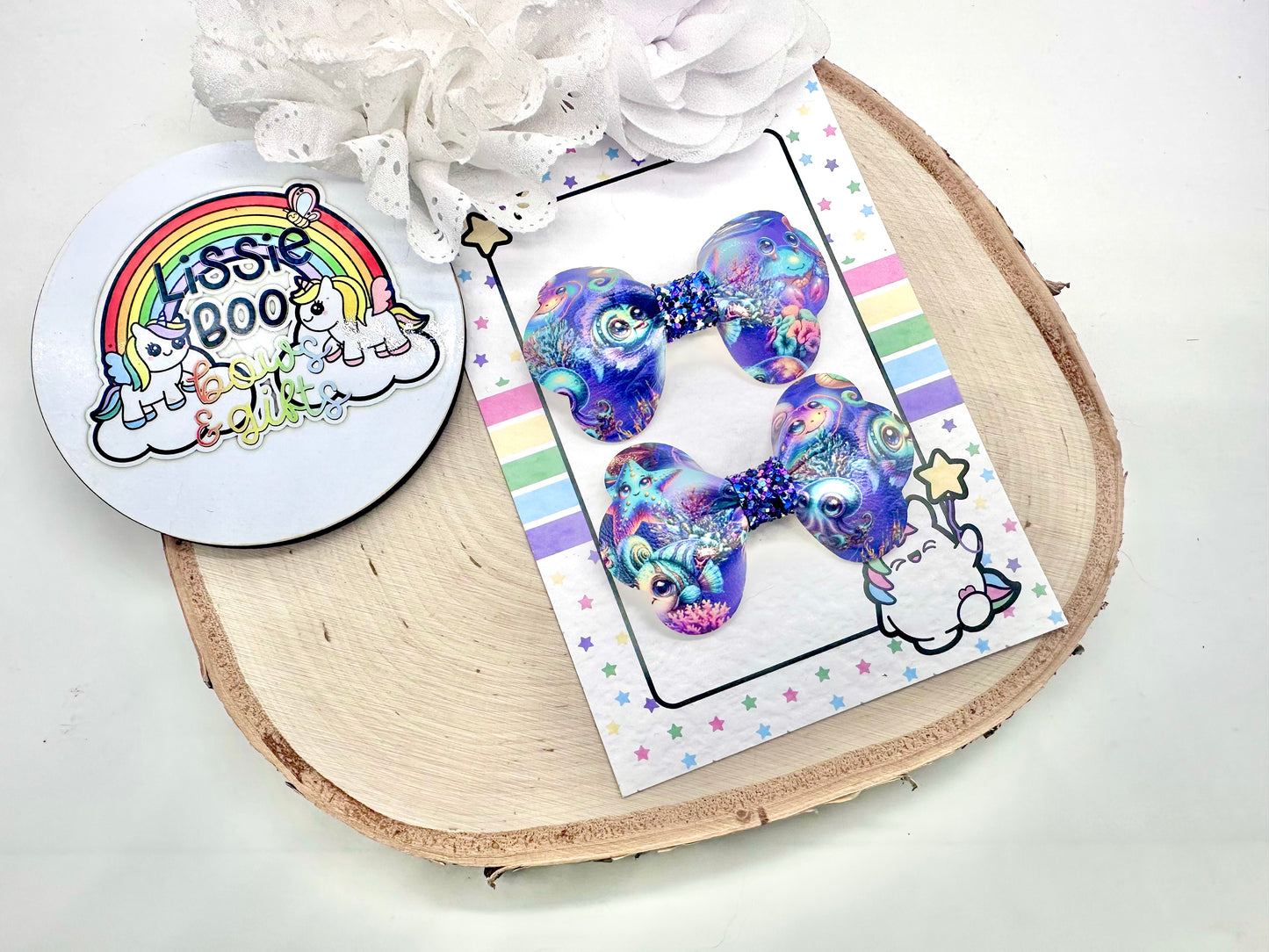 3” under the sea pinch piggytail set