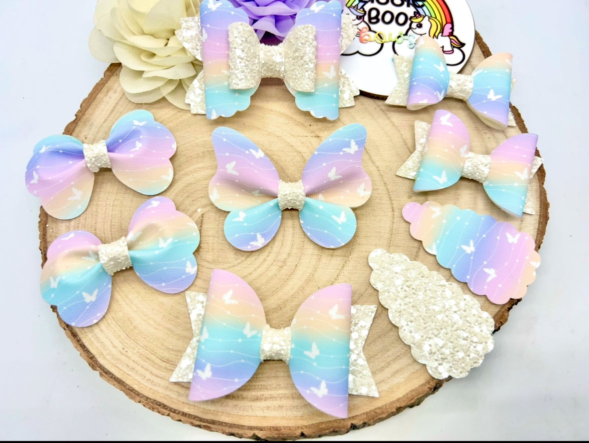Pastel rainbow butterfly hair accessories - sold individually