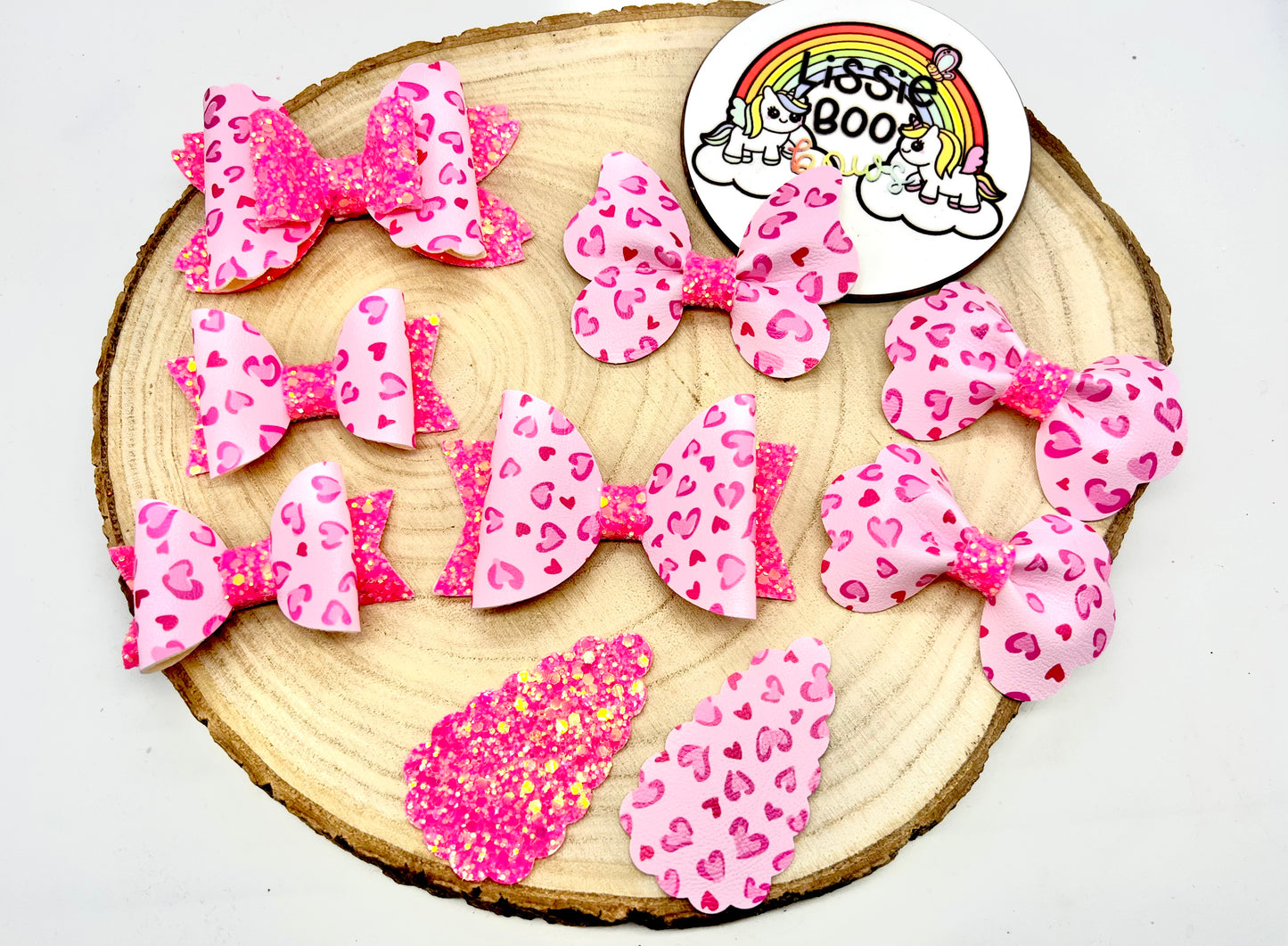Pink leopard print hair accessories - sold individually