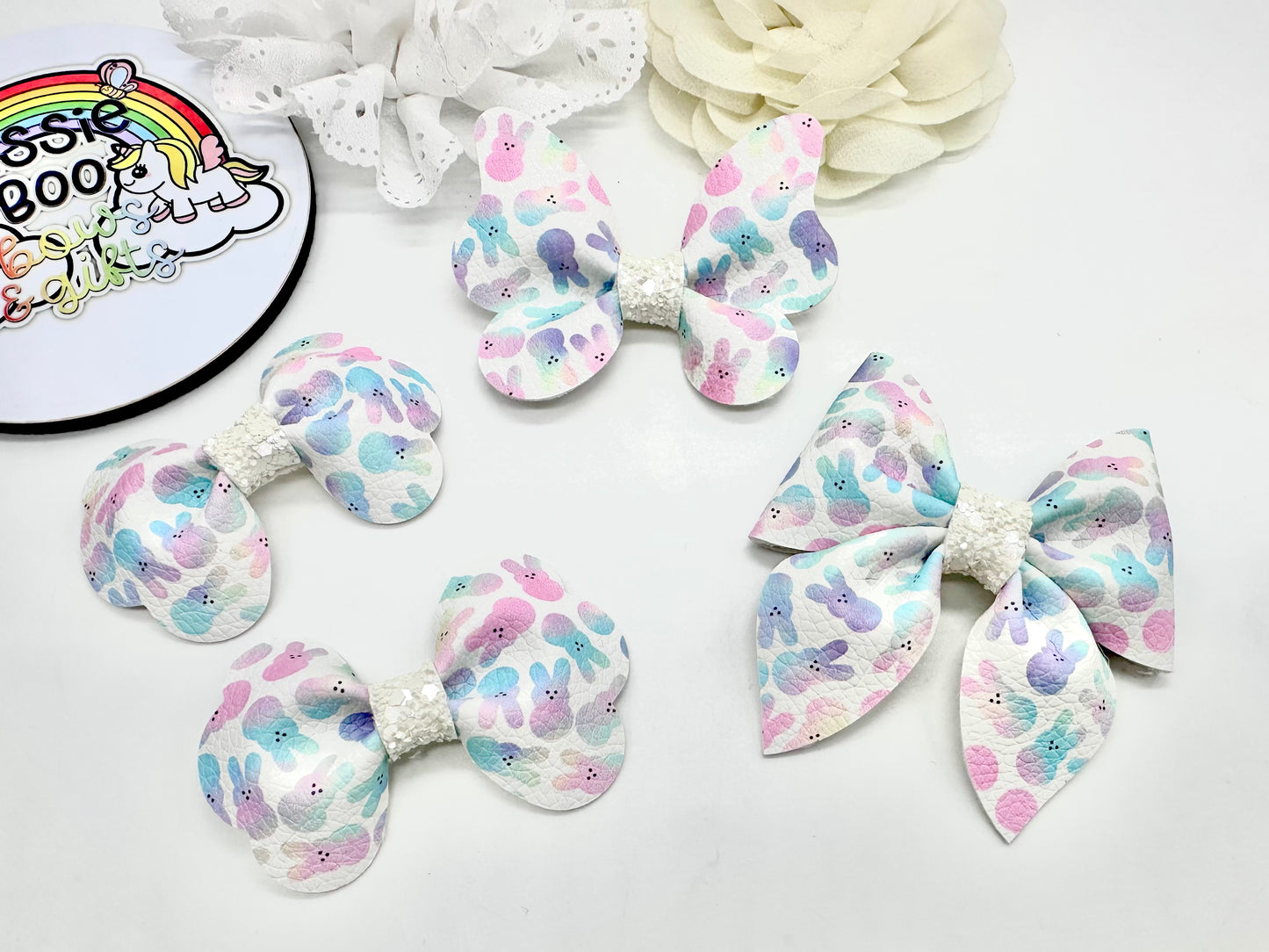 Tie dye bunnies hair accessories - sold individually