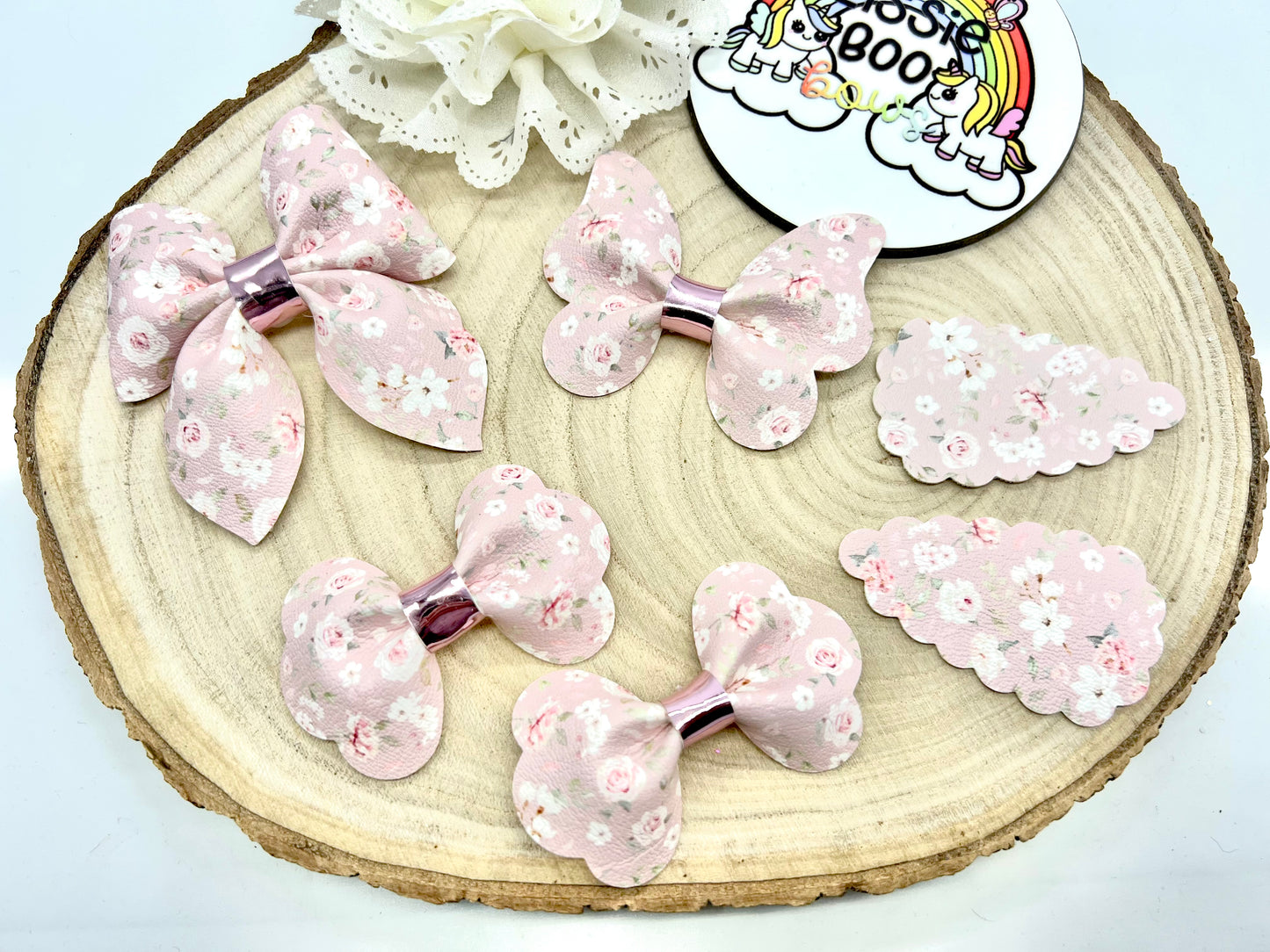 Pink floral hair accessories - sold individually