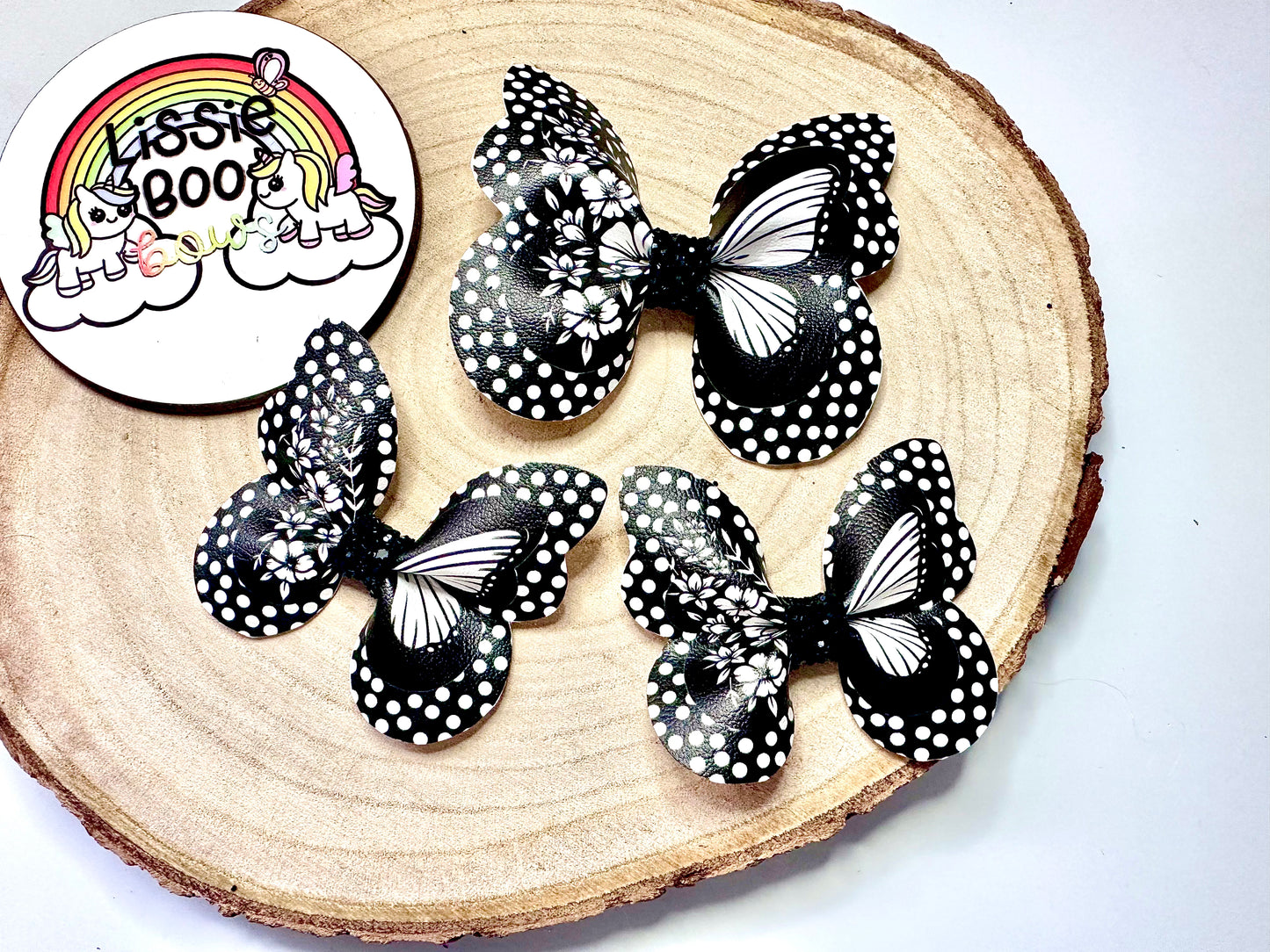 Floral black butterfly hair accessories - sold individually