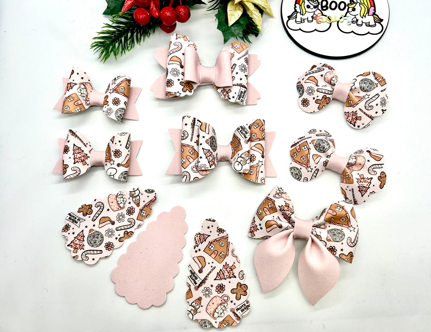 Christmas doodles hair accessories (sold individually)