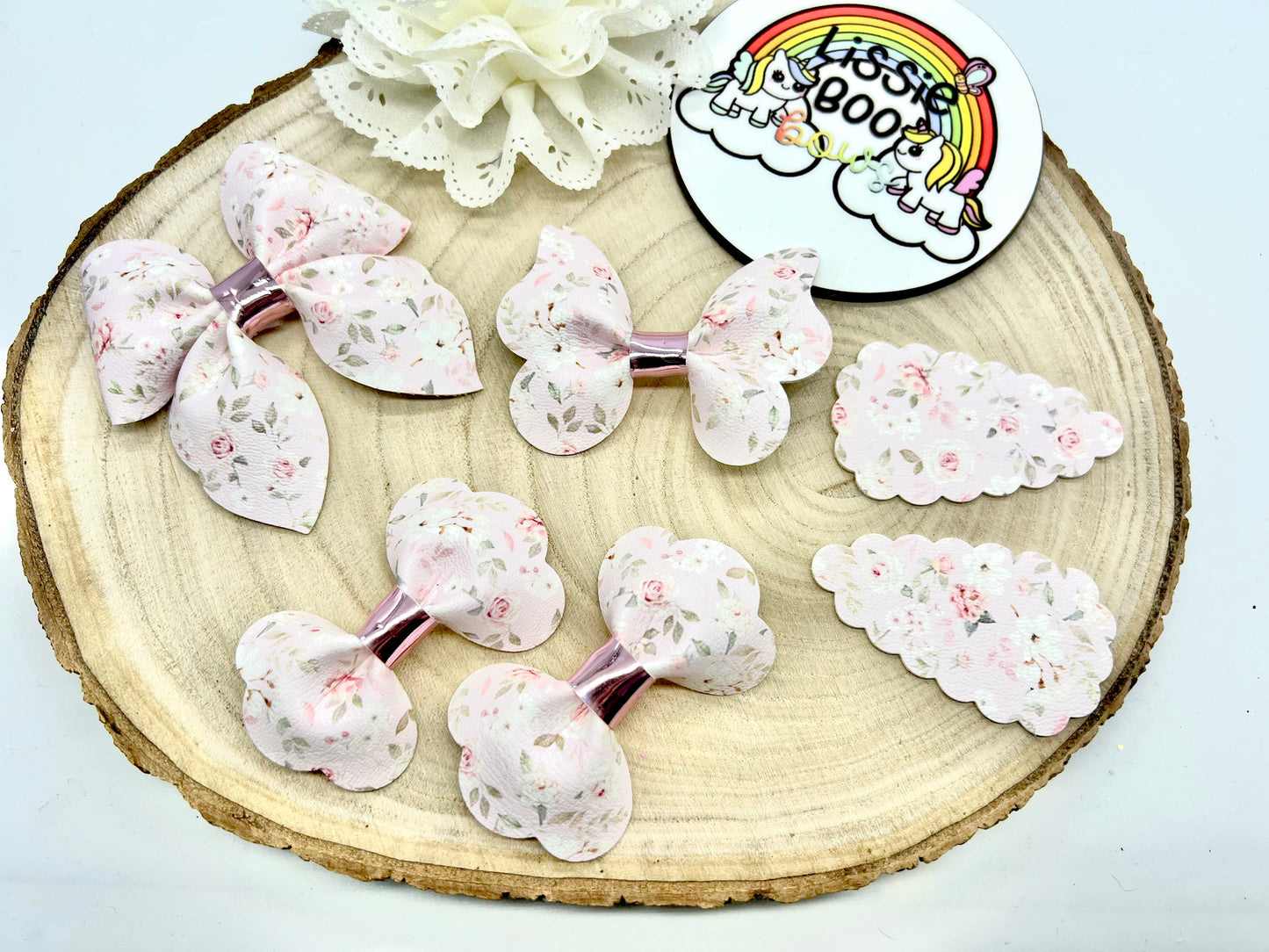 Pink floral hair accessories - sold individually