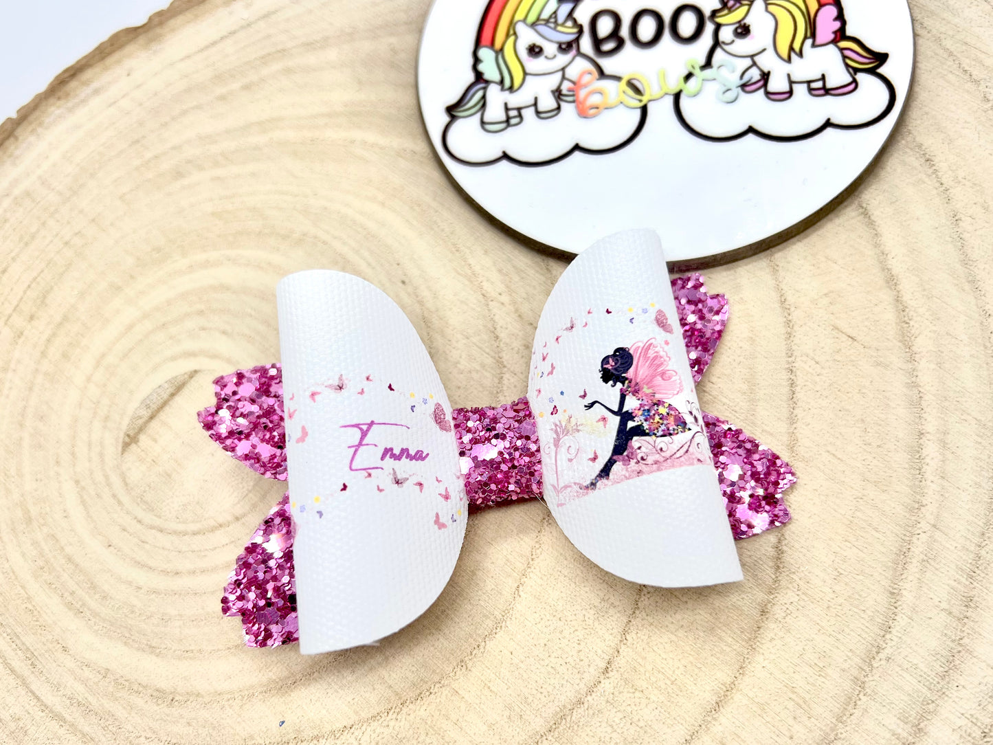 Personalised fairy bow 3.5”