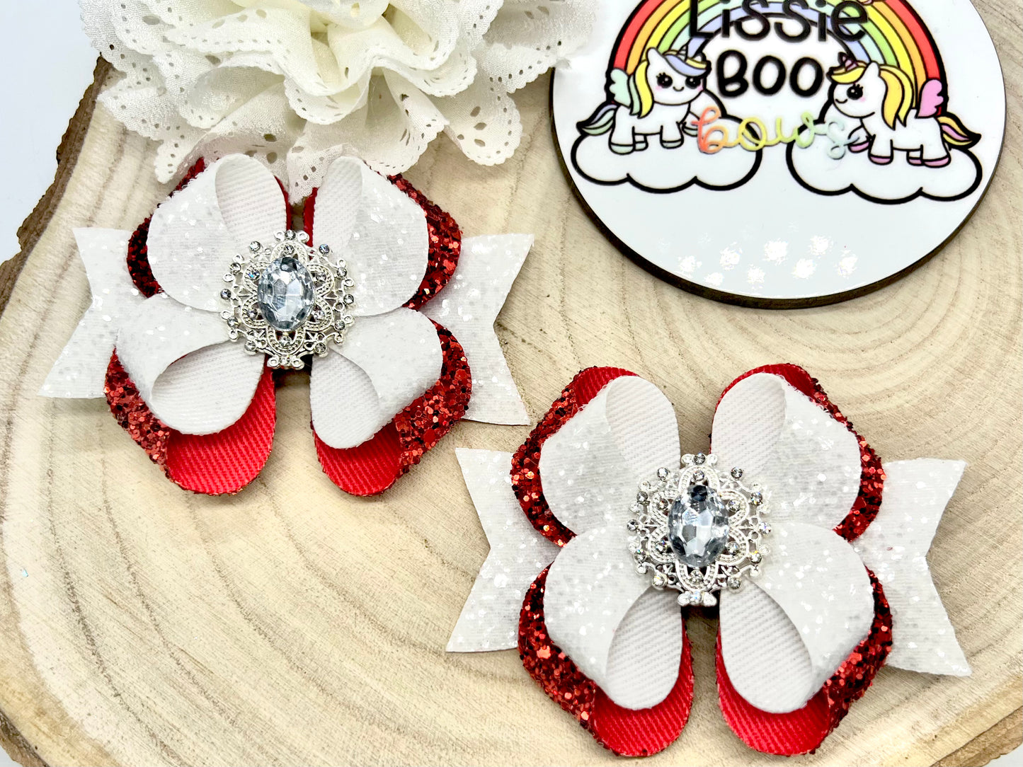Glitter posy jewel Piggytail set